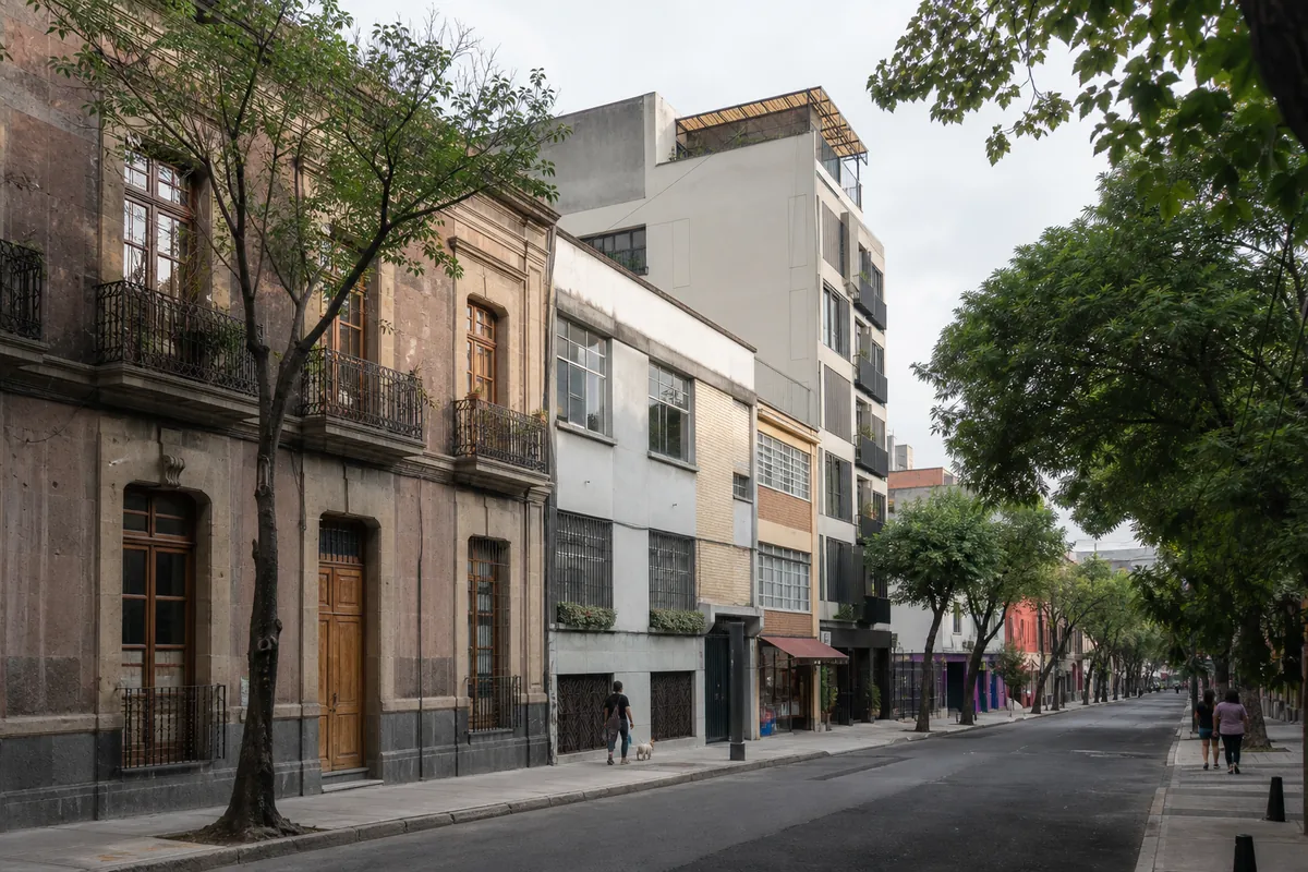Escena representativa de vivienda y transformación urbana en Ciudad de México